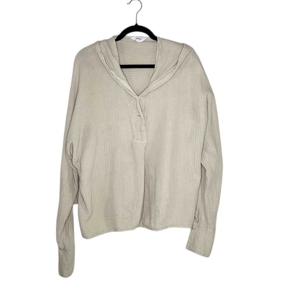 P. Cill Oversized Hooded 100% Cotton long sleeve top size Medium
